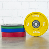 杠铃片彩色卧推深蹲硬拉杠铃150mm中圈竞技竞赛全胶片可摔训练片