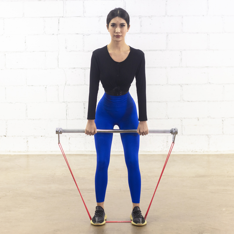 拉力带阻力带推肩推胸硬拉训练杆