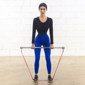 健身拉力带综合训练杆阻力带弹力带拉力杆弹力带推胸站姿推举练习