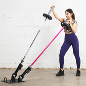 杠铃核心训练单双筒深蹲划船硬拉深蹲爆发力健身杠铃杆炮架地雷架