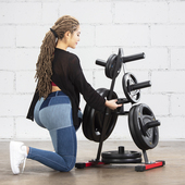 杠铃架直立奥片架家用健身举重手抓杠铃全胶杠铃片储存架存放器材