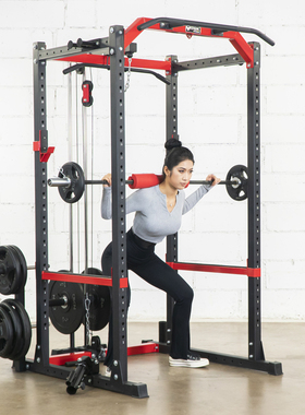 框式深蹲架龙门架卧推架举重床蹲举架引体架高位下拉划船核心训练