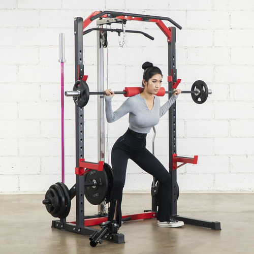 深蹲卧推硬拉高低拉划船举重架