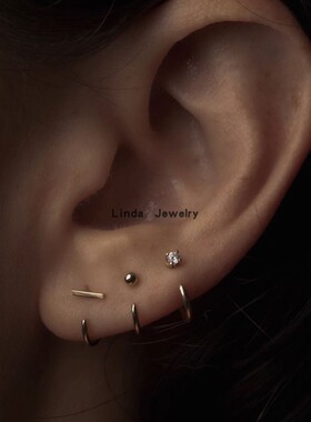 新款气质简约925纯银耳环女防过敏小巧耳钉冷淡风INS时尚圆珠耳饰