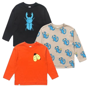 断码清 春季韩国原单薄款儿童卫衣男童女童圆领套头T恤