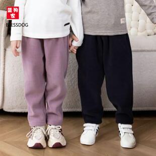 BLESSDOG蓝狗家秋冬新款一体绒休闲长裤男童女童灯芯绒宽松保暖裤