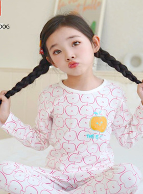 断码亏清BLESSDOG蓝狗家秋冬女童内衣薄款全棉无骨A类儿童秋衣裤