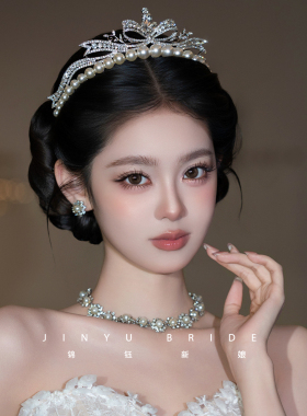 皇冠女神高端蝴蝶结造型珍珠高级