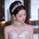 锦钰新品 时尚 精致水钻锆石发箍皇冠耳饰项链主婚纱礼服新娘公主冠