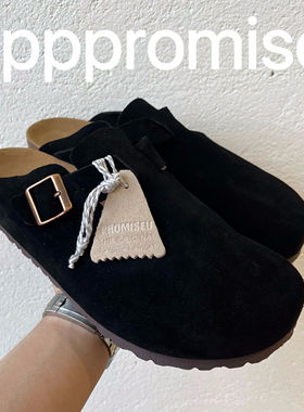 ppppromise 25ss博肯鞋复古潮流软木底平底休闲百搭纯色包头拖鞋