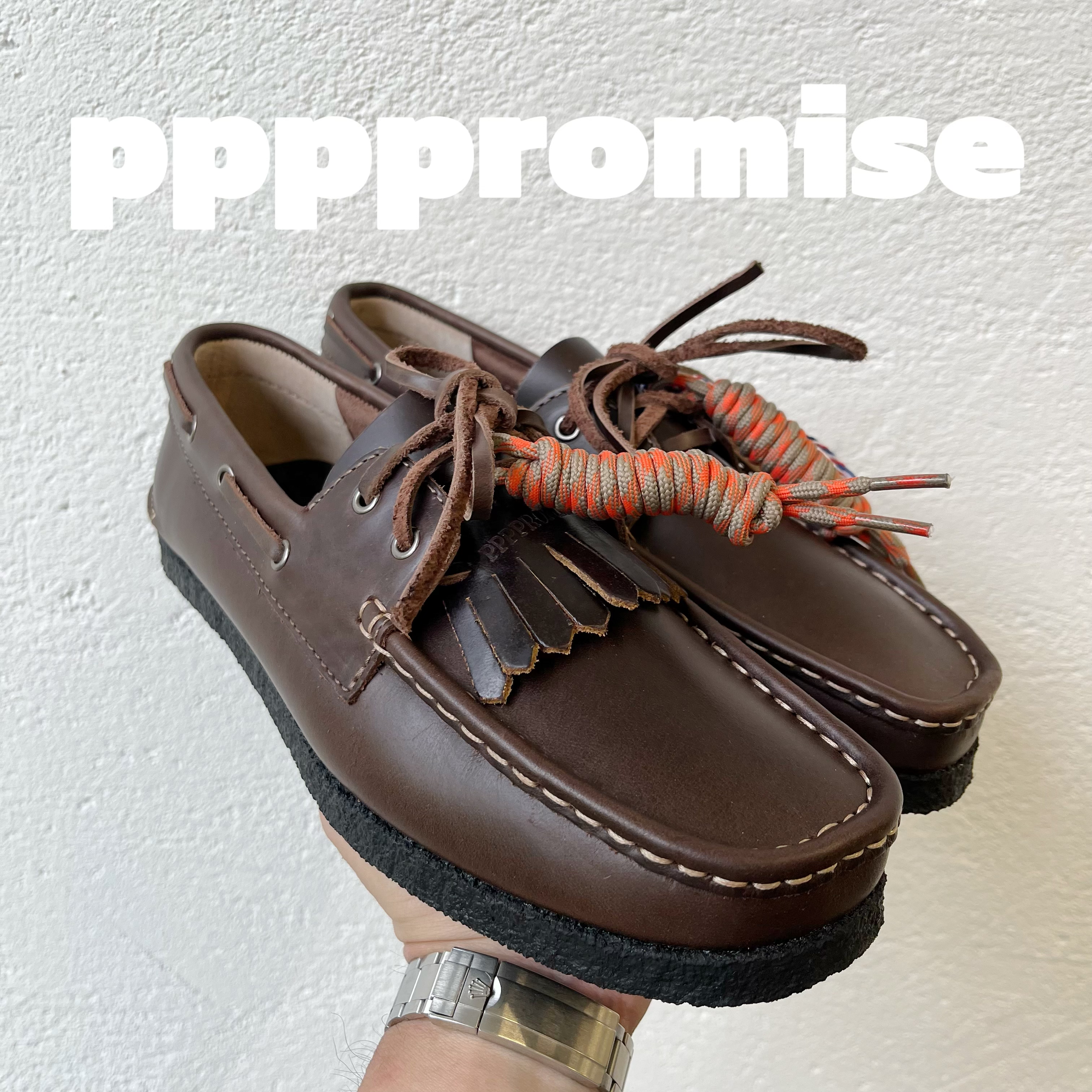 ppppromise 26ss经典牛皮帆船鞋街头老钱风ins风格生胶底