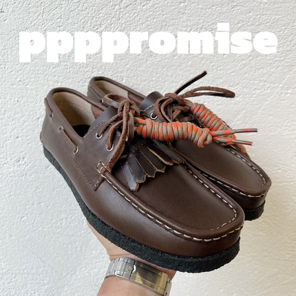 ppppromise 26ss经典牛皮帆船鞋街头老钱风ins风格生胶底