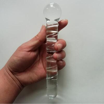 Glass-made femalemasturbation toy fake phallus adult product