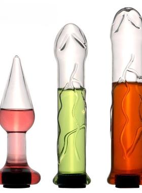 A self-pleasuring toy made of glass for use inside the anus.