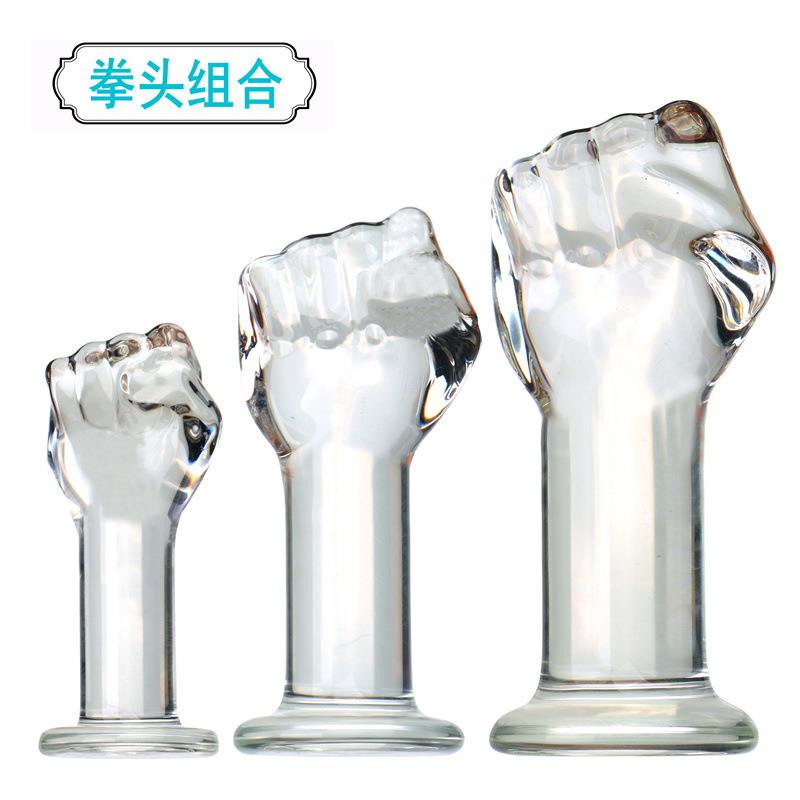 玻璃搅拌棒另类保健精美器具大号拳头造型透明玻璃按摩棒耐高温穴