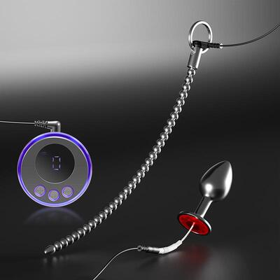Male penis electric shock punishment toy urethral dilator