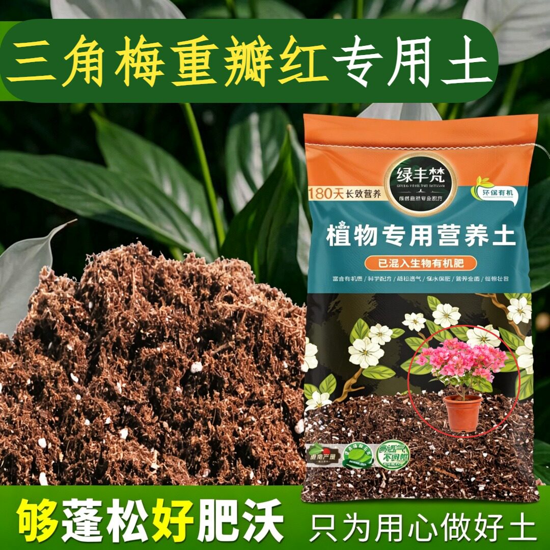 三角梅重瓣红专用基质防烂根地栽种植土进口防徒长无草籽木本庭院