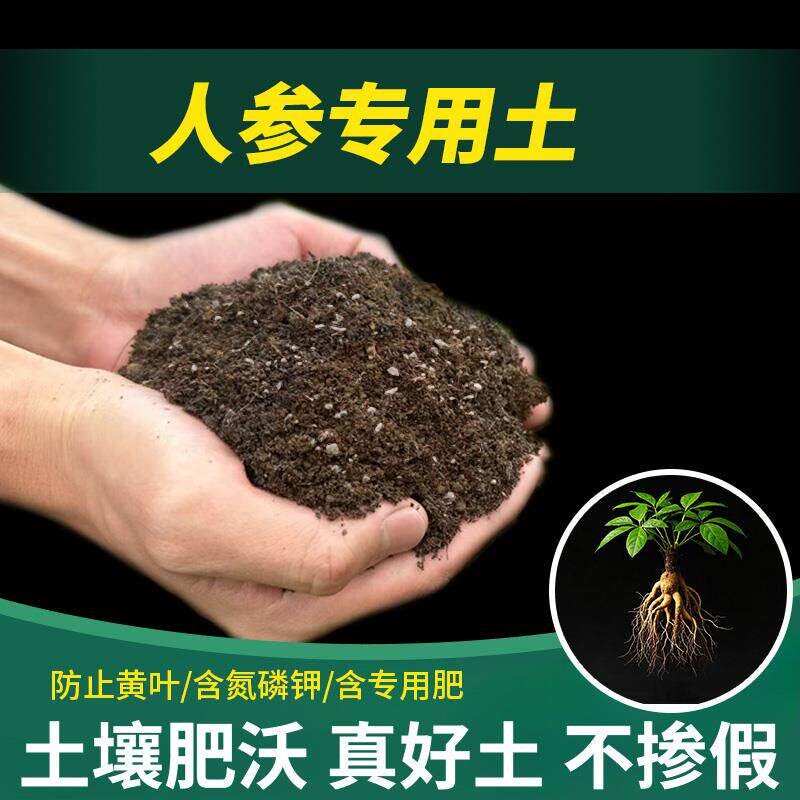 人参专用土通用家用种花土泥土人参专用营养土种菜土椰砖园艺绿植