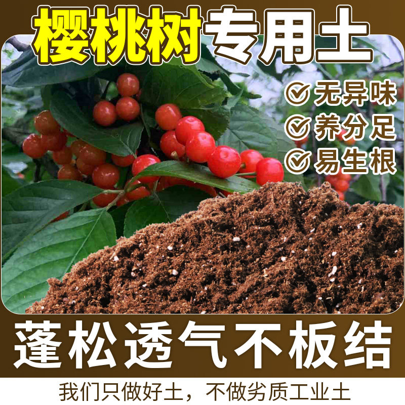 樱桃树适用酸性土营养土促生长高压嫁接庭院通用土种植土育苗盆栽