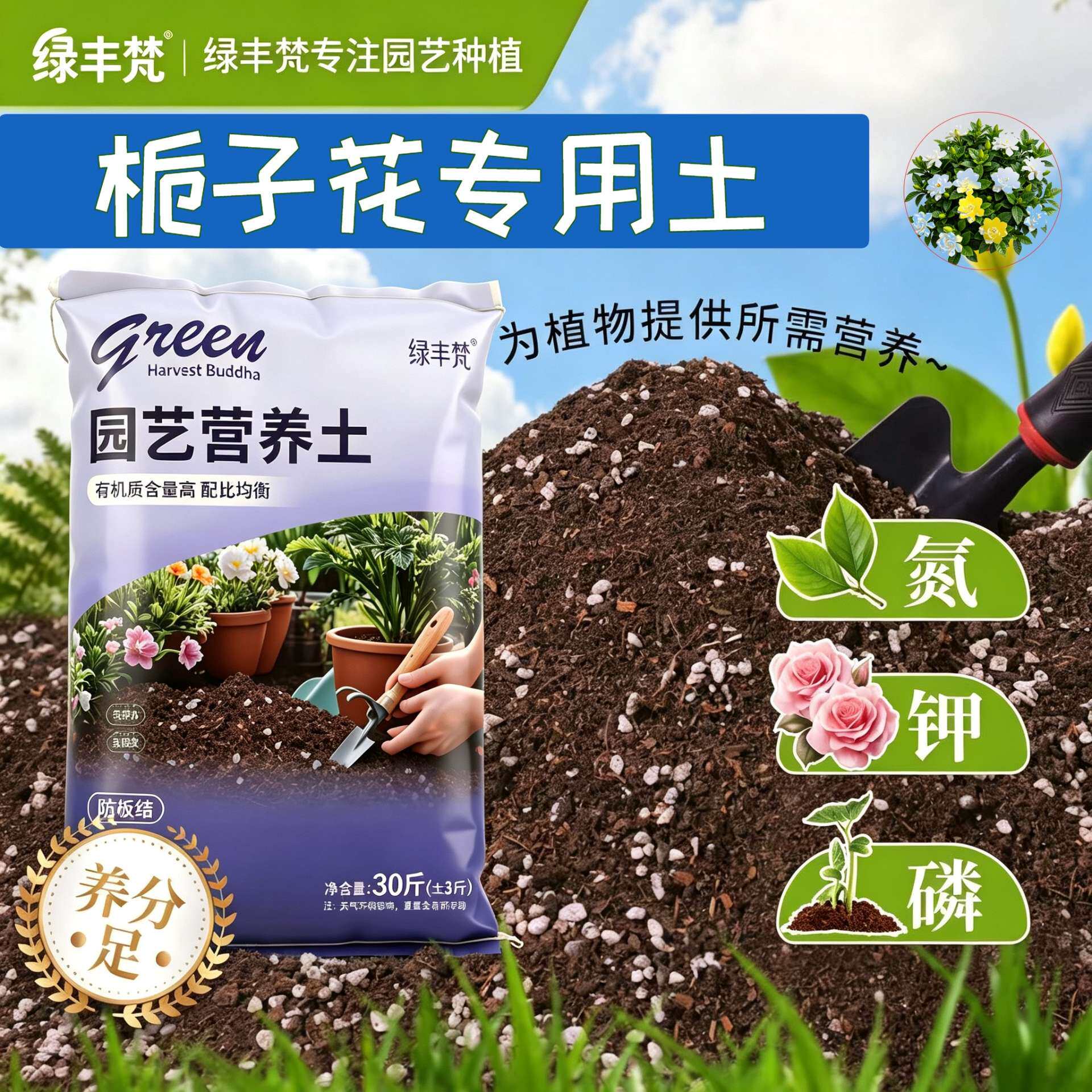 栀子花适用基质高温灭菌园艺加深生根粉天然壮根喜酸防黄叶腐叶土