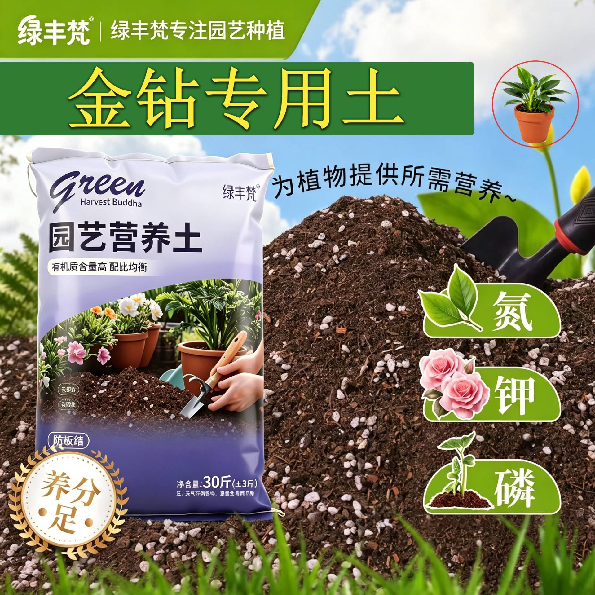 金钻专用栽培土根壮苗好保水保肥育苗包邮无菌增色多肉不烂根大包