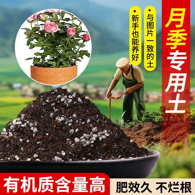月季专用土营养土疏松透气含泥炭肥料通用有机种植土适用土轻质