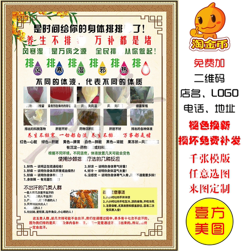 沙棘养生排毒海报中医养生美容院高清挂画图片宣传喷绘KT展板设计
