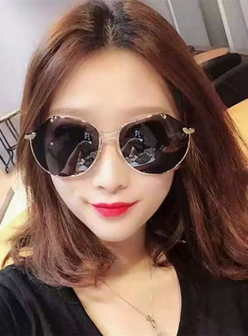 特价！外贸原单 欧美明星同款～时尚圆脸显瘦 金边蛤蟆太阳镜女