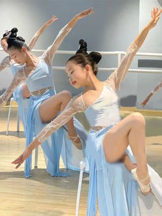 芒种古风舞蹈服紫金金晨女童同簪儿童演出服身韵纱衣春三月练功服