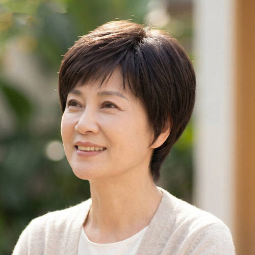 中老年真人发蓬松透气短发假发