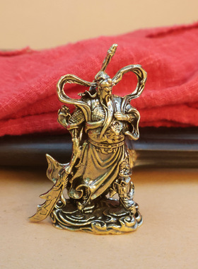 简修行客厅关二爷伽蓝菩萨武财神关羽铜像神像公司家居装饰礼品