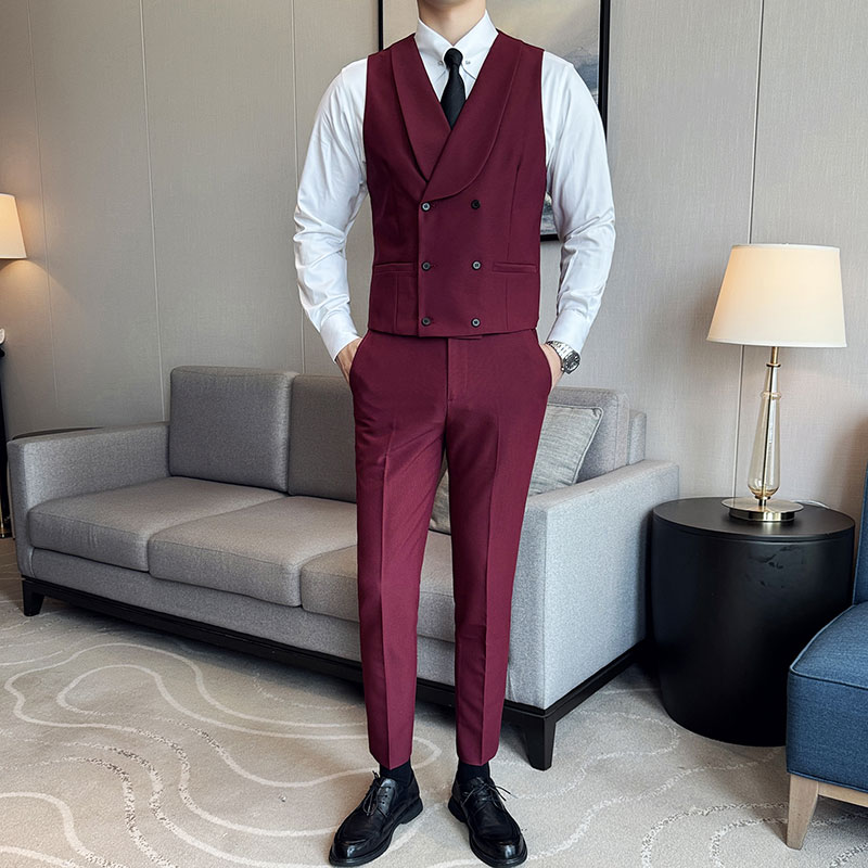 定制logo酒吧KTV台球厅桌球餐饮服务员工作服男西装马甲裤子套装