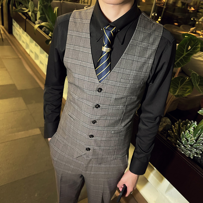 定制logo酒吧KTV台球厅桌球餐饮服务员工作服男西装马甲背心坎肩