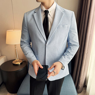 休闲西装外套男2026春装新款高级感修身时尚潮流帅气西服上衣百搭