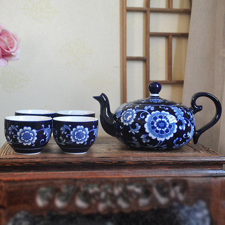 景德镇陶瓷器出口瓷手绘青花瓷咖啡杯套装送老外礼品红茶具咖啡具