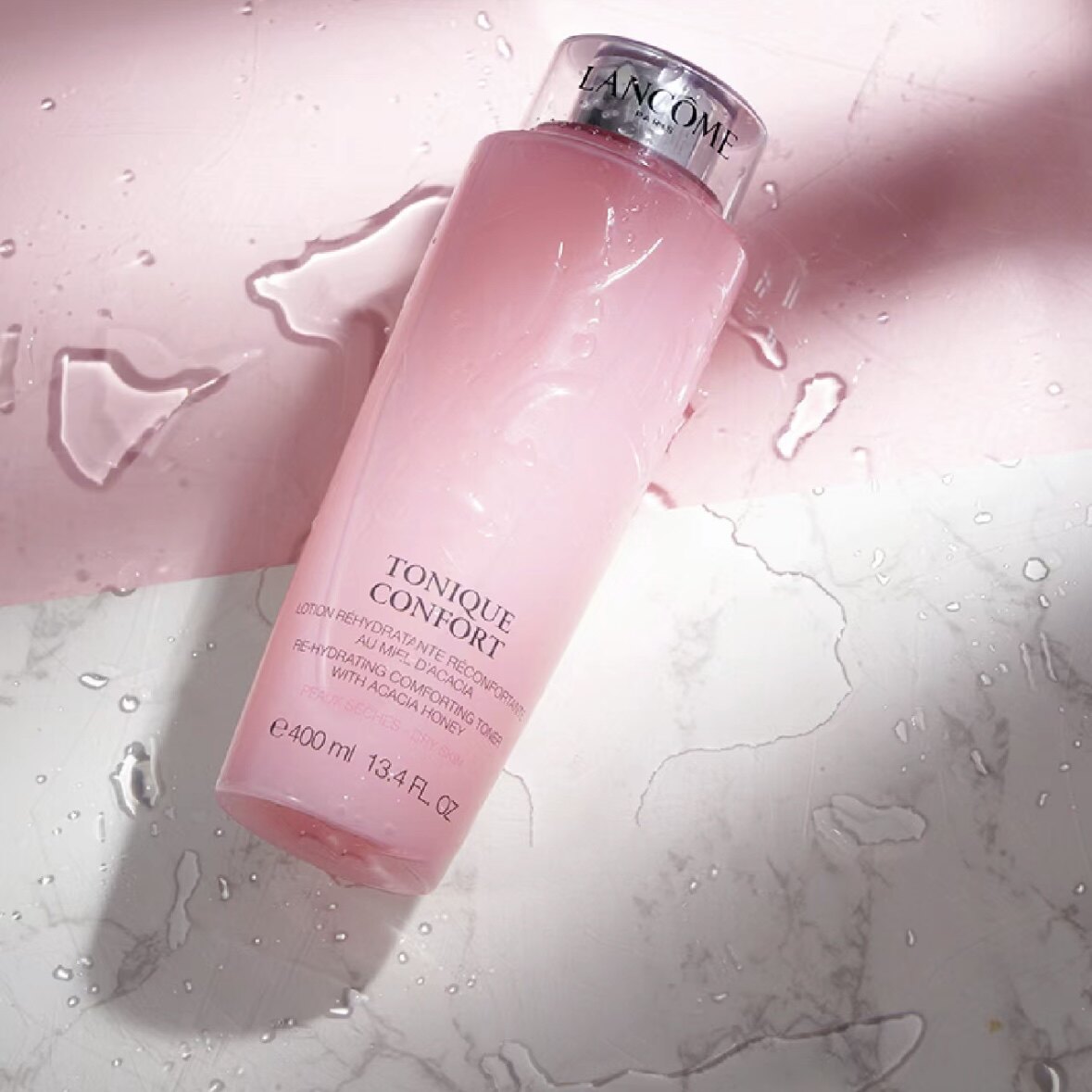 法国Lancome新版兰蔻粉水400ml保湿玫瑰舒缓补水爽肤女清莹干皮大