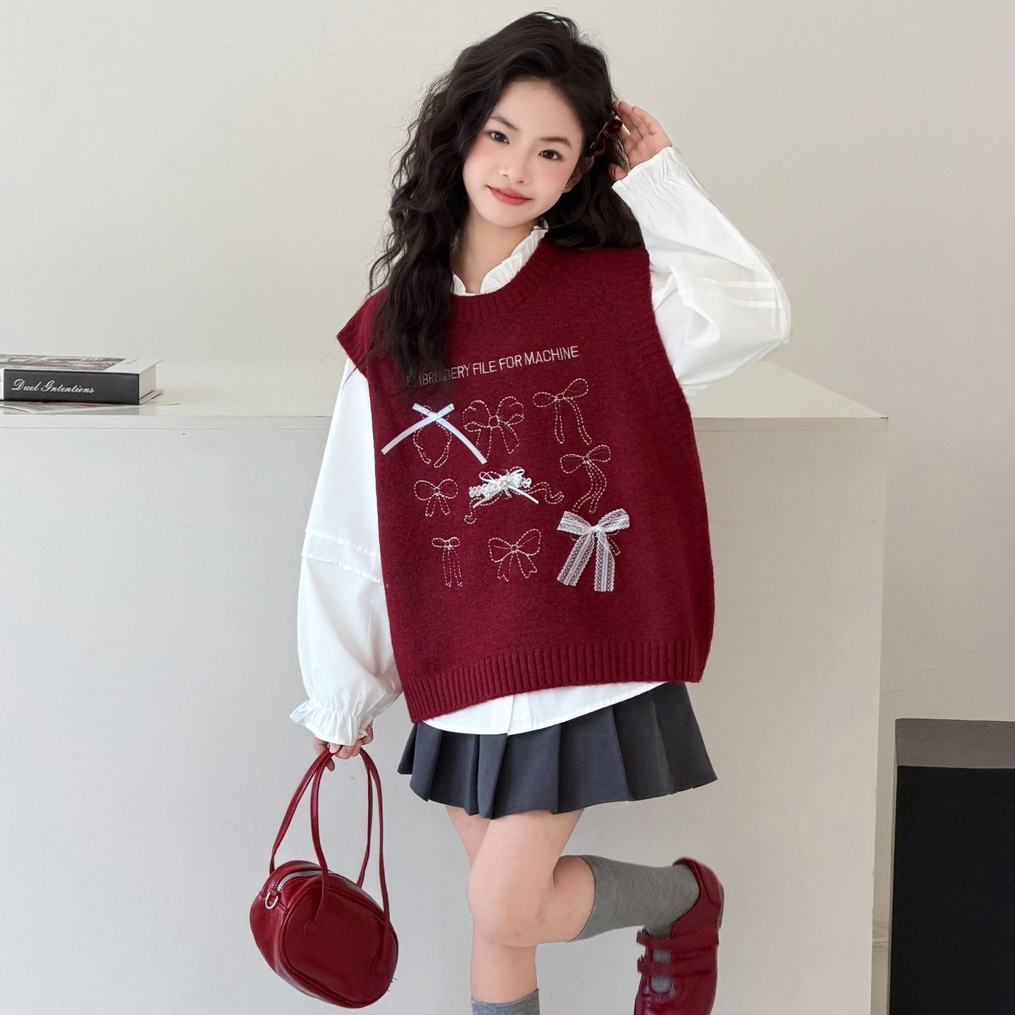 女童马甲衬衫三件套装2026春装新款大童女孩jk百褶裙春季衬衣套装,童装/婴儿装/亲子装,儿童运动套装,淘宝优惠券,粉丝福利购,淘宝优惠卷