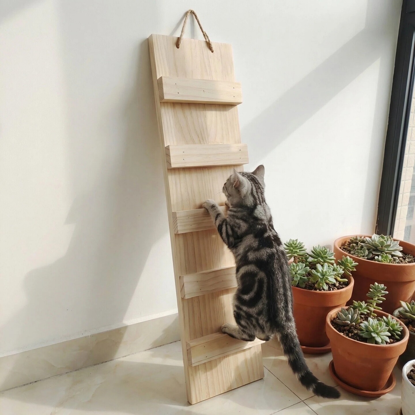 松木多阶梯猫抓板攀爬玩具