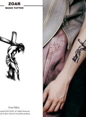 受难者 | 草本纹身贴个性张扬西方人物融合线条张力拉满防水耐磨