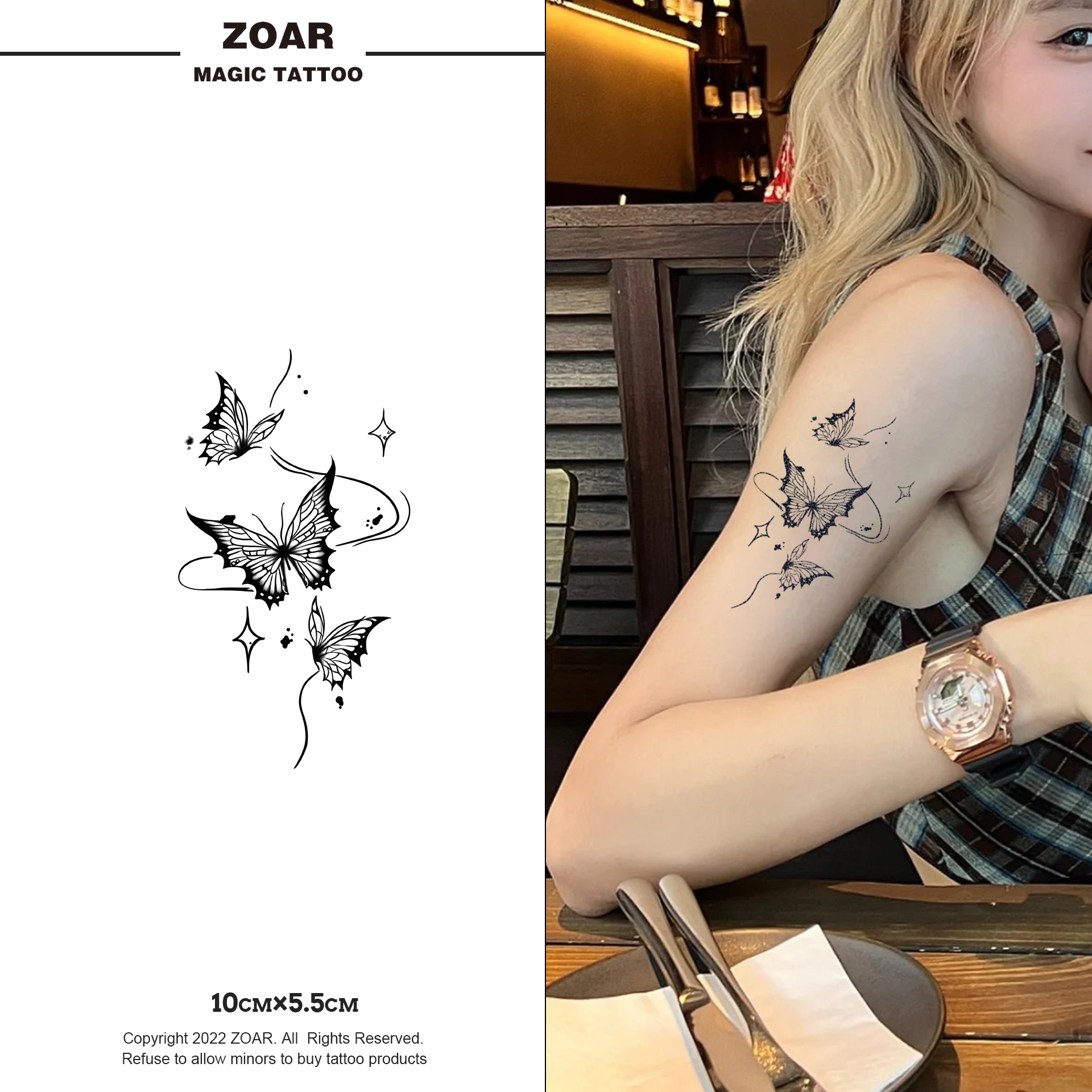 三生碟丨草本纹身贴女款暗黑个性持久逼真不掉色防水不反光