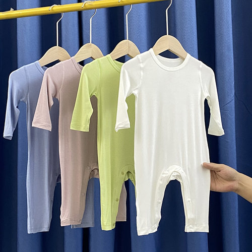 套头长袖莫代尔四季可穿连体衣