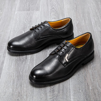 TIBAO迪宝春秋鹿皮正装皮鞋男鞋商务结婚鞋子真皮德比男士皮鞋