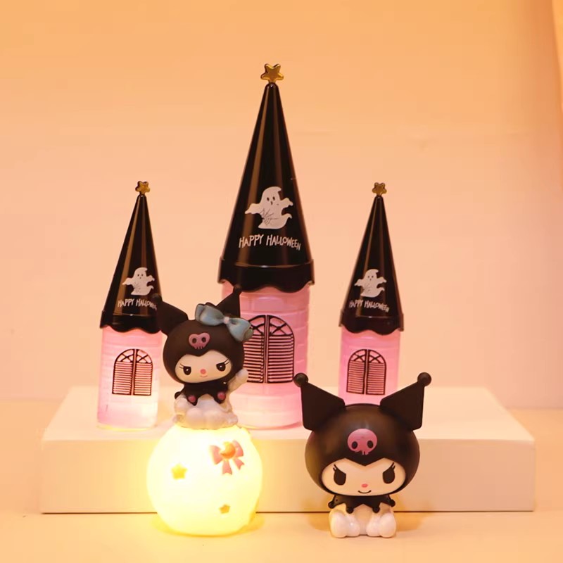 网红三丽鸥库洛米暗黑城堡烘焙摆件儿童卡通生日蛋糕装饰插件