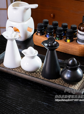 泰式SPA陶瓷精油瓶壶套装托盘
