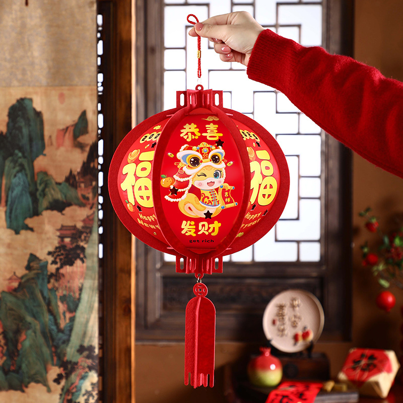 新年立体生肖灯笼蛇年场景布置过年春节年货批货装饰挂件2025新款