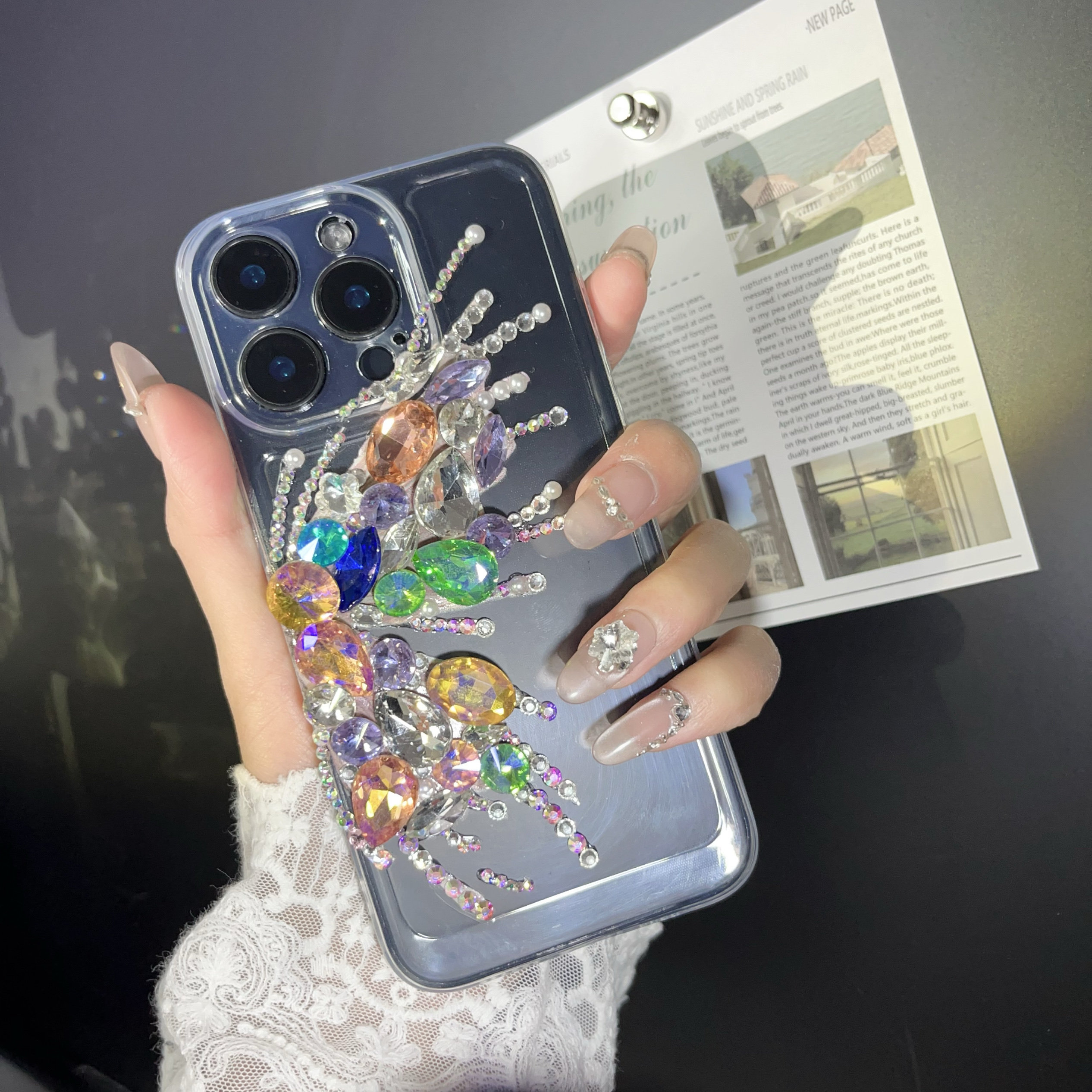 iPhone16ProMax手机壳闪钻苹果15/13/12/11满钻XR全包14防摔8P女X