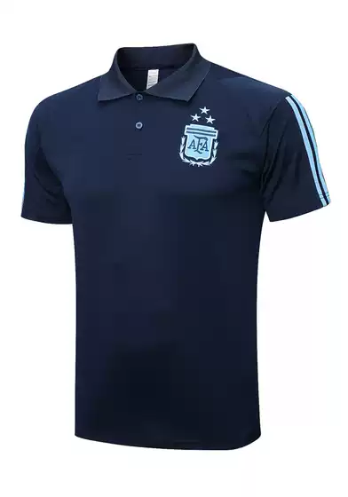 Argentina Polo Shirt Football Uniform Three-Star Lapel T-Shirt Short-Sleeved Jersey National Team Training Pants Fan Version Men's
