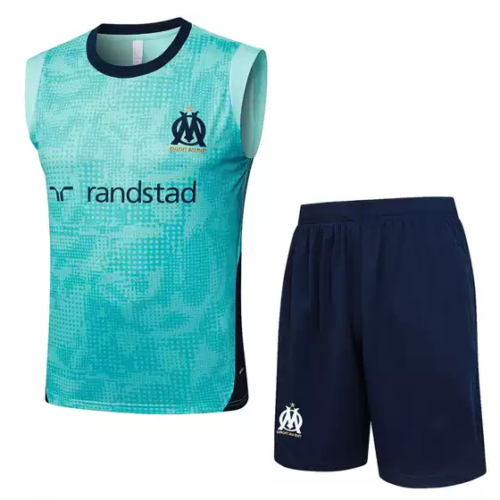 Marseille 25/26 Soccer Jersey Light Green Fan Version Crew Neck Training Kit Breathable Quick-Dry Sports Shorts Men