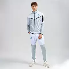 Autumn and Winter 2324 Liyider Hat Long-Sleeved Football Uniforms for Adults and Kidsren Training Clothes Light Gray Long Clothing Fans
