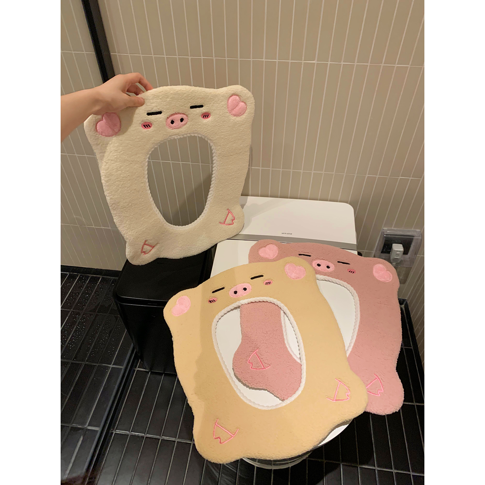 厕所坐便套家用毛绒卡通马桶坐垫